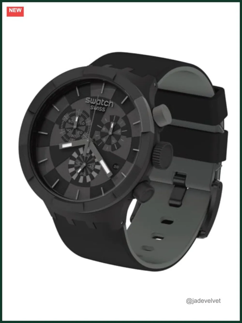 Big Bold Chrono Unisex Watch 47mm Plastic Quartz Water Resistant